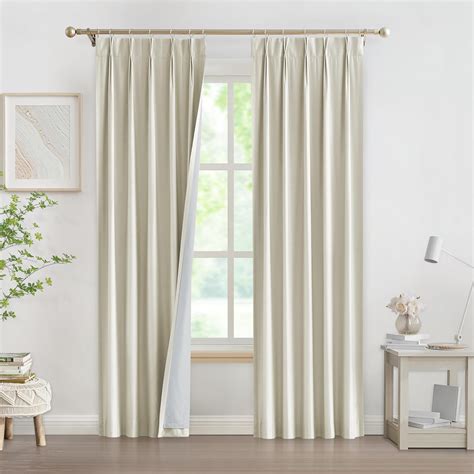 West Lake Ivory Pinch Pleated Blackout Curtain Panels 95