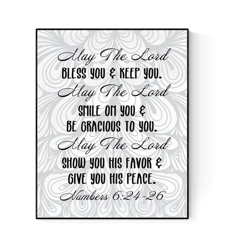 Buy Numbers 6 24 26 May The Lord Bless You And Keep You Scripture Art Bible Verse