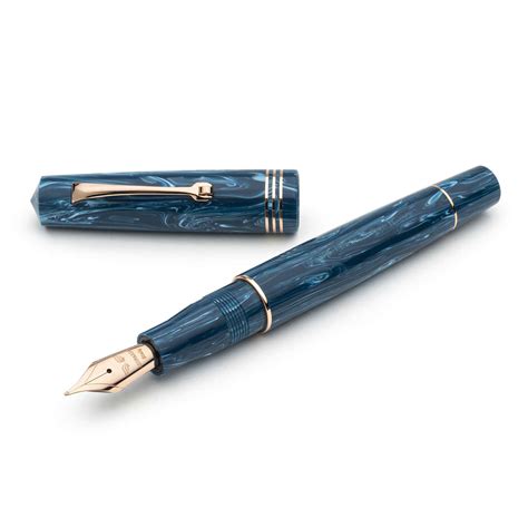 Leonardo Momento Zero Fountain Pen Blue Positano Rose Gold Trim