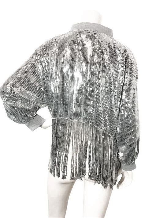 Silver Sequin Fringe Jacket Shopperboard