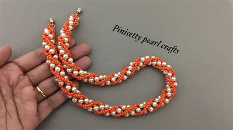 Spiral Rope Beading Tutorialtubular Beaded Necklace Tutorialpearl Rope Necklace Or Bracelet