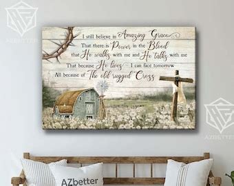 Farmhouse Window Canvas I Still Believe In Amazing Grace Old Barn