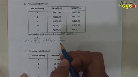 Contoh Soal Angka Indeks Statistika Indeks Harga Pengertian Jenis