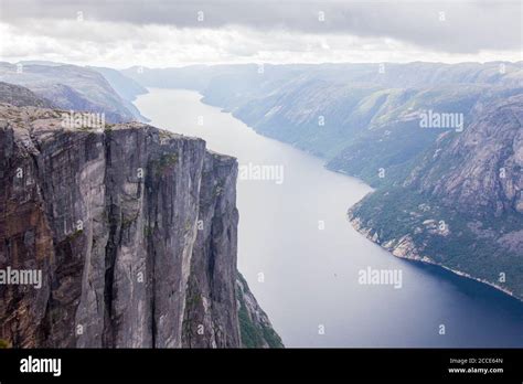 Aerial View Of Lysefjorden From The Mountain Kjerag In Forsand