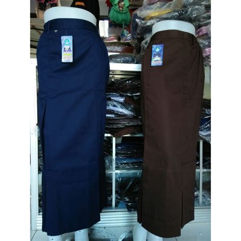 Jual Rok Span Panjang Belah 2 Smpmts Seragam Sekolah Biru Pramuka