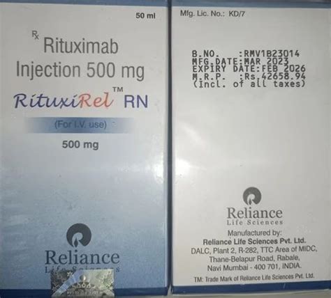 Rituximab Injection 500 Mg At Rs 6500 Vial Pharmaceutical Injection