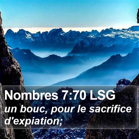 Nombres 7 70 LSG Un Bouc Pour Le Sacrifice