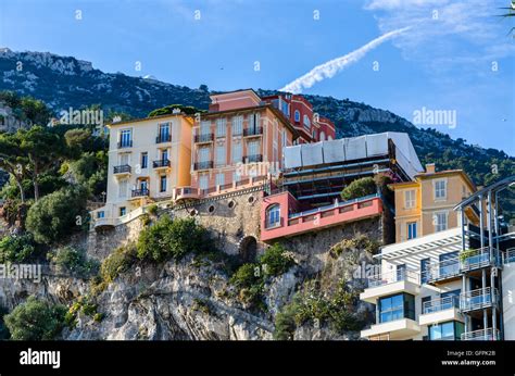 Colorful houses on the hills of Monaco Stock Photo - Alamy