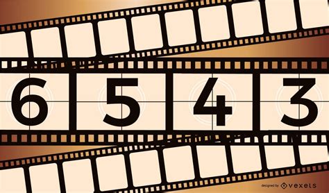 Retro Influenced Film Reel Countdown Vector Download