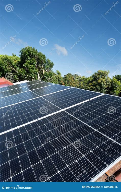 New Solar Panel On House Roof Stock Photo Image Of Power Solarpower