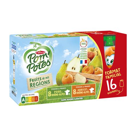 Compotes Pomme Poire Abricot Pompotes Les 16 Gourdes De 90g à Prix