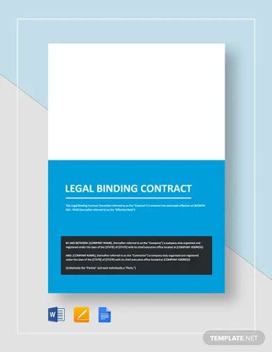 FREE 6+ Legal Binding Contract Samples in PDF | MS Word | Google Docs