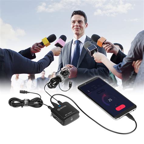 Boya Detachable Dual Head Lavalier Microphone With Real Time Monitoring