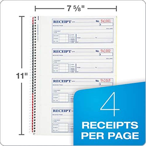 Adams Money And Rent Receipt Book 2 Part Carbonless 7 5 8 X 11