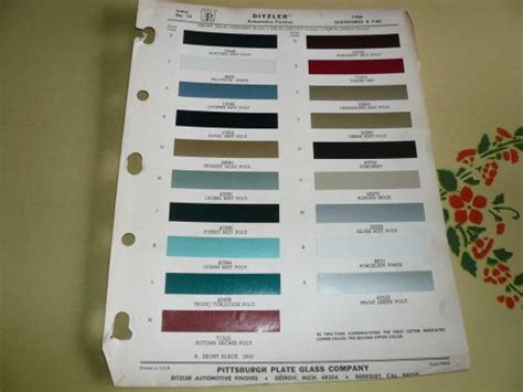 Find 1966 Oldsmobile And F 85 Ditzler Ppg Color Chip Paint Sample In