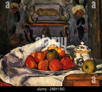 Still Life With Fruit Dish Paul Cezanne Painting Oil On