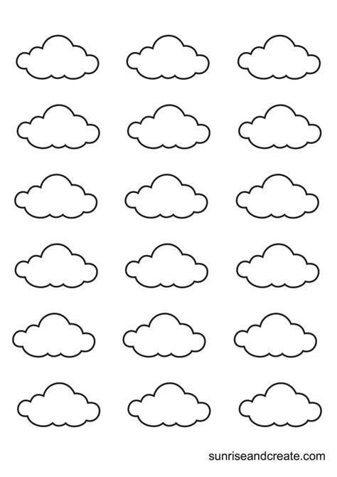 Free Printable Cloud Templates Sunrise And Create