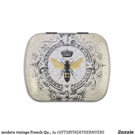 Modern Vintage French Queen Bee Mint Tin Can Zazzle French Vintage