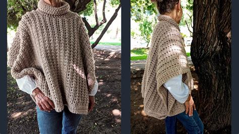 Poncho FÁCIL a crochet para mujer Paso a paso YouTube