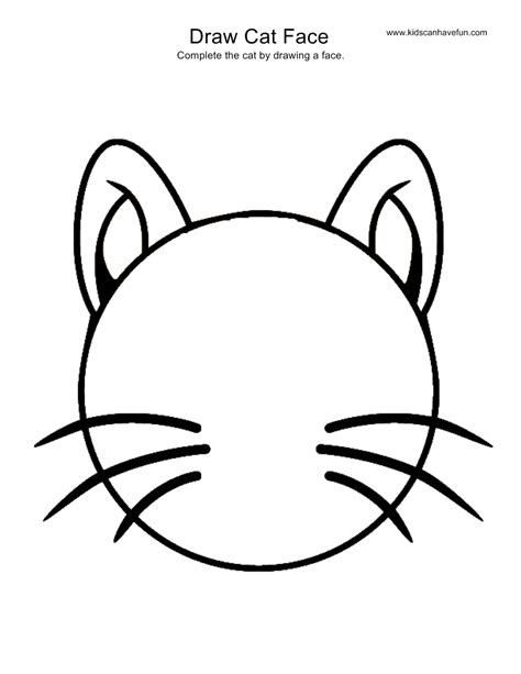 How To Draw A Cat Face For Kids