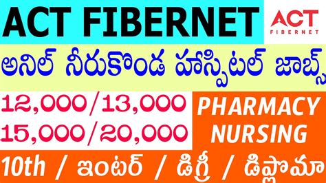 Act Fibernet Jobs Anil Neerukonda Hospital Jobs Apssdc Jobs Notification 2021 Telugu