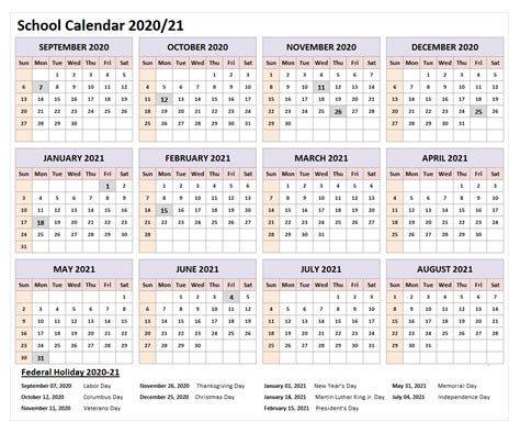 2021 Calendar with Holidays