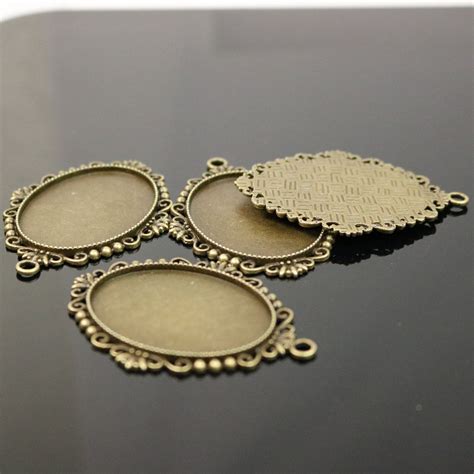 Pcs Oval Antique Brass Bezel For X Mm Oval Pendant Blank Bezel