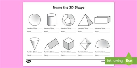 Name The D Shape Year Worksheet