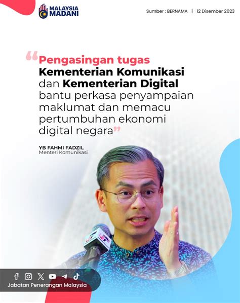 Pengasingan Tugas Kementerian Komunikasi Dan Kementerian Digital Bantu