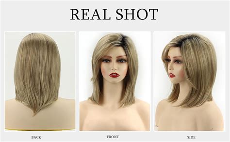 Amazon RENERSHOW Medium Length Blonde Bob Wigs For White Women