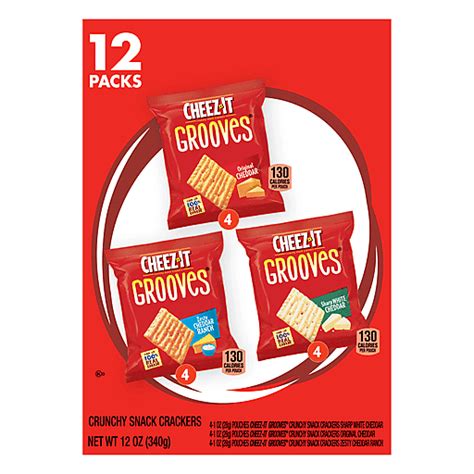 Cheez-It Grooves 12 Packs Crunchy Snack Crackers 12 ea | Crackers | Market Basket