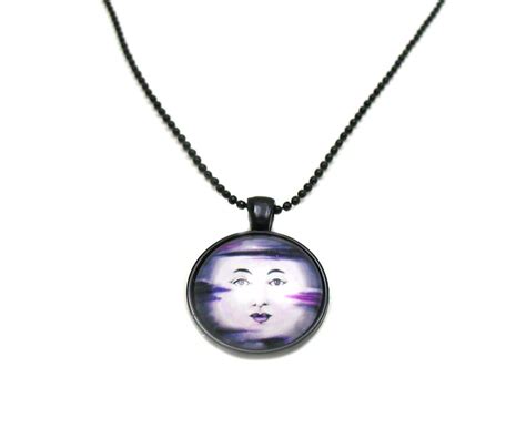 Moon Face Necklace Moon Face Jewelry Full Moon Necklace - Etsy