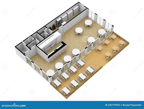 Cafe Bar Restaurant Floor Plan Top View Cafe Interior With Coffee