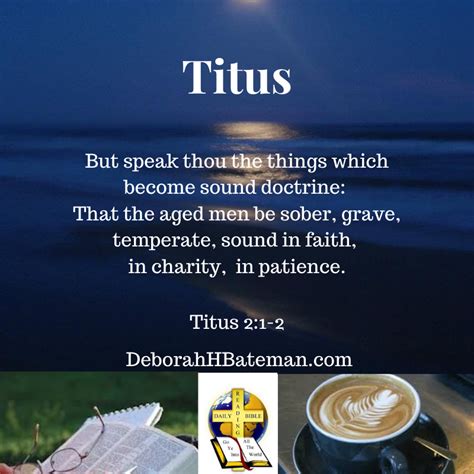 Daily Bible Reading Teach Sound Doctrine Titus 2 1 8 Deborah H