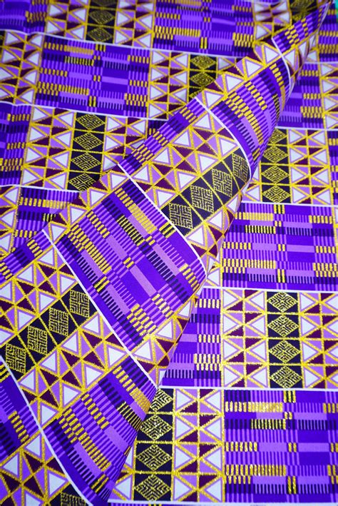 Metallic Kente African Print Fabric By The Yard Abstract Etsy Uk