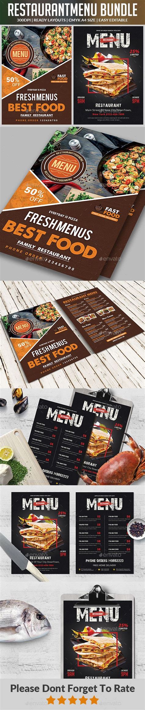 Restaurant Menu Bundle Menu Restaurant Restaurant Menu Design Menu