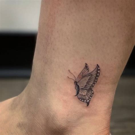 Butterfly Tattoo On Inside Ankle