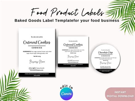 Home Baked Goods Label Template Minimalist Practical Editable Labels