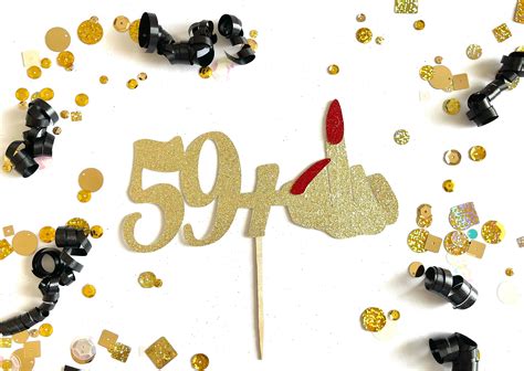 60th Birthday Cake Topper Cake Topper Glitter Cake Topper Etsy