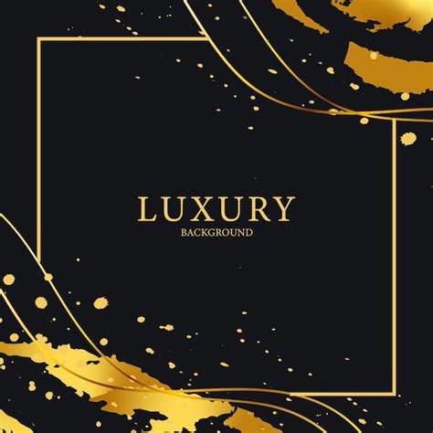 Molde Elegante De Fundo Dourado Preto Luxuoso Vetor Premium