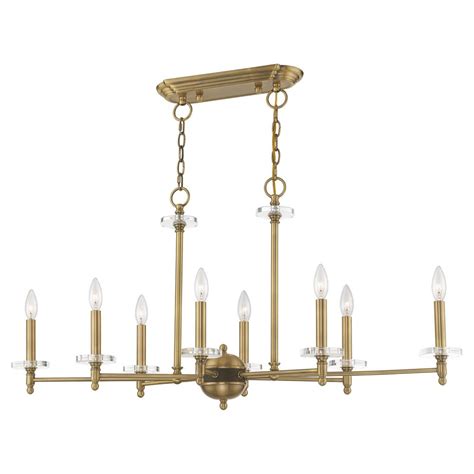 Livex Lighting Bancroft Light Antique Brass Linear Chandelier With