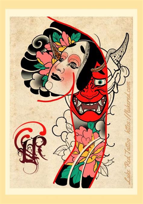 Disegno Tattoo Tavola Hannya By Luke Red