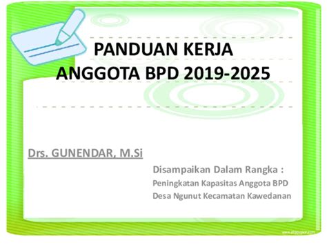 Ppt Panduan Kerja Bpd