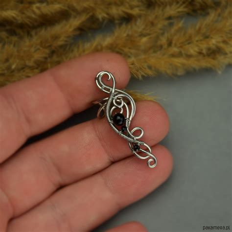 Nausznica A Urowa Na Ucho Czarny Onyks Spinel Wire Wrapping Pakamera Pl