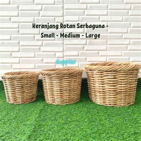 Promo Sale Set Keranjang Rotan Bulat Serbaguna Cover Pot Tanaman