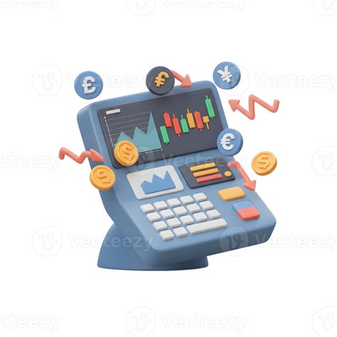 Analyzing Stock Market Data with Calculator and Currency Symbols Animation 58693234 PNG