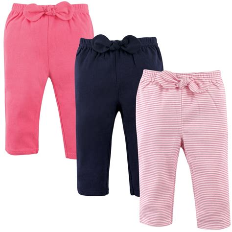 Hudson Baby Hudson Baby Infant And Toddler Girl Cotton Pants 3pk