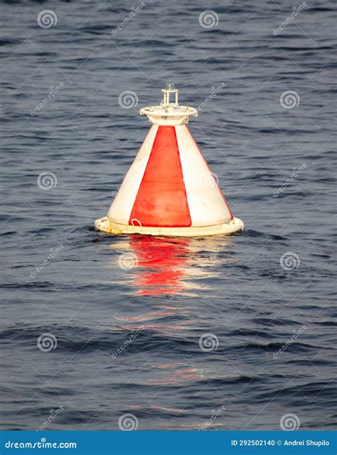 The Red Barrel Floats on the River Stock Photo - Image of marker, water ...