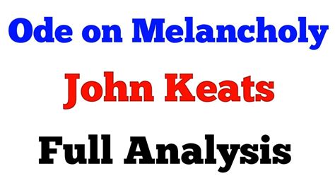 Ode On Melancholy John Keats Target Literature Youtube