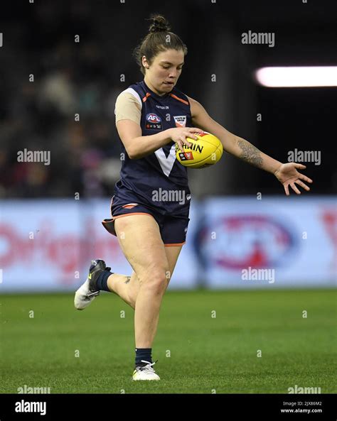 Ellie Blackburn Of Victoria Is Seen In Action During The Aflw State Of